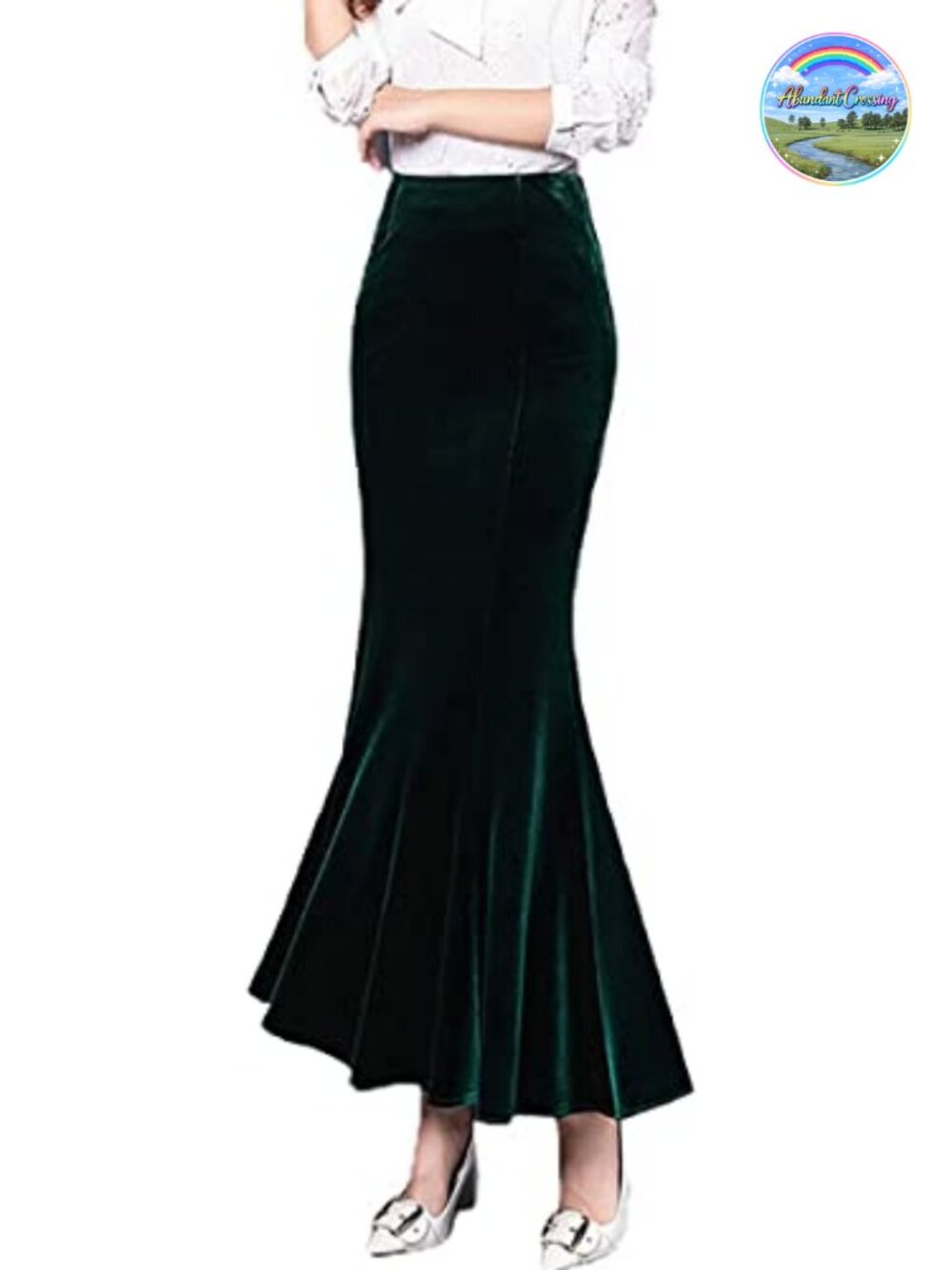 High Waist Velvet Mermaid Maxi Skirt Fishtail Formal Party